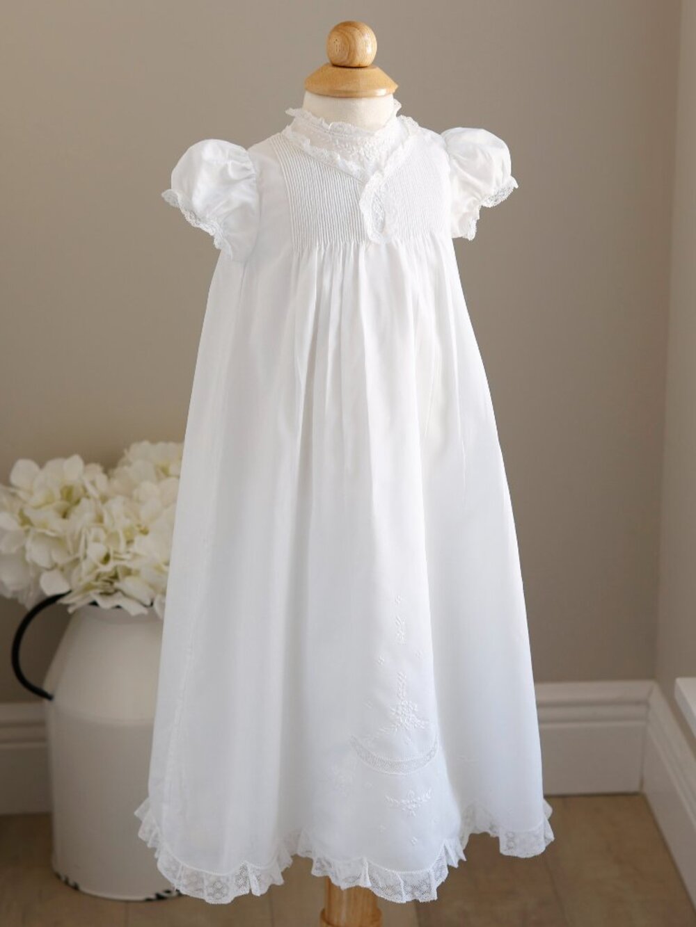 White Heirloom Special Occasion Vintage Dress and Slip Feltman Brothers Like New